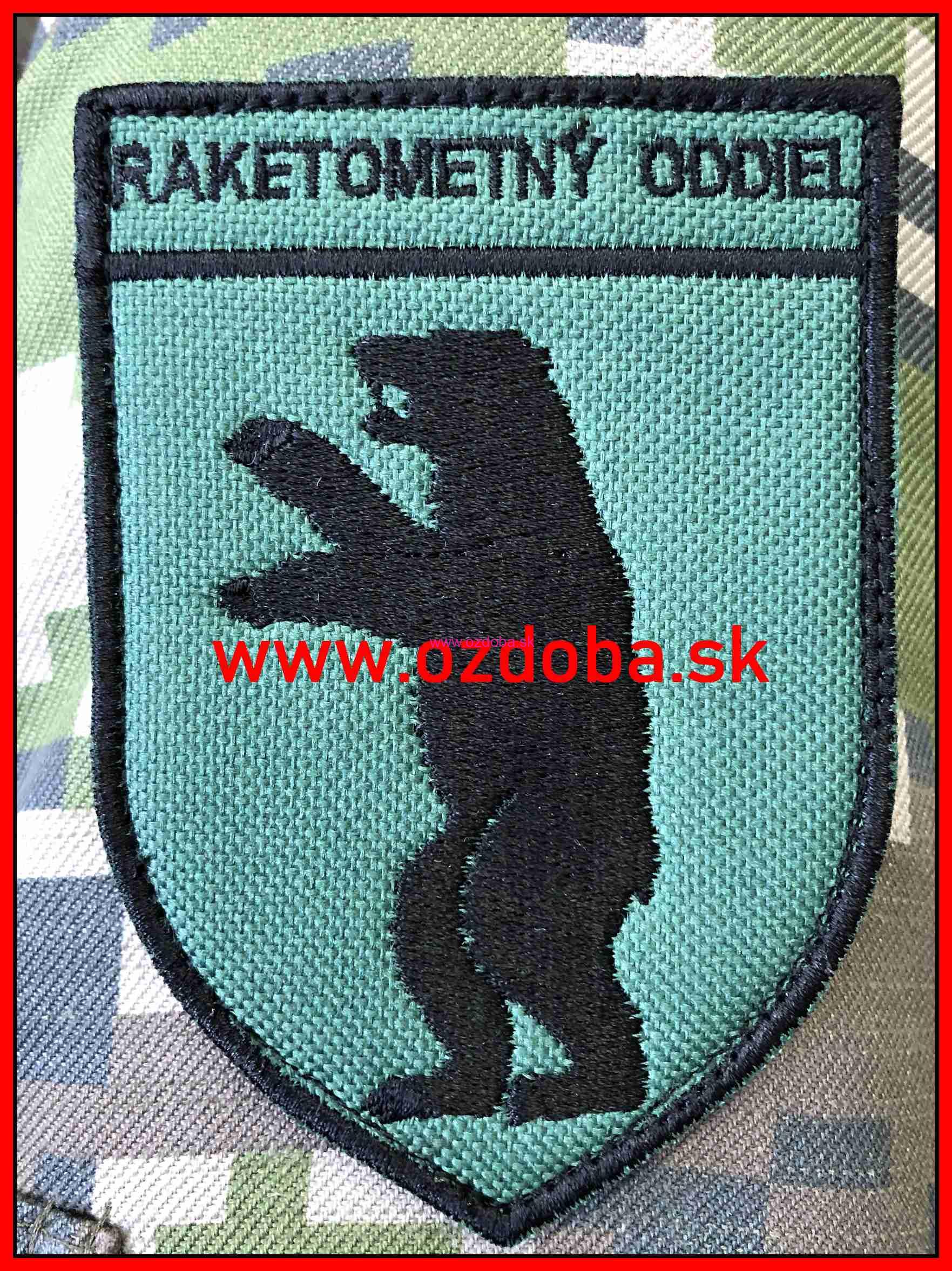 Znak raketometný oddiel ROŽŇAVA zelený