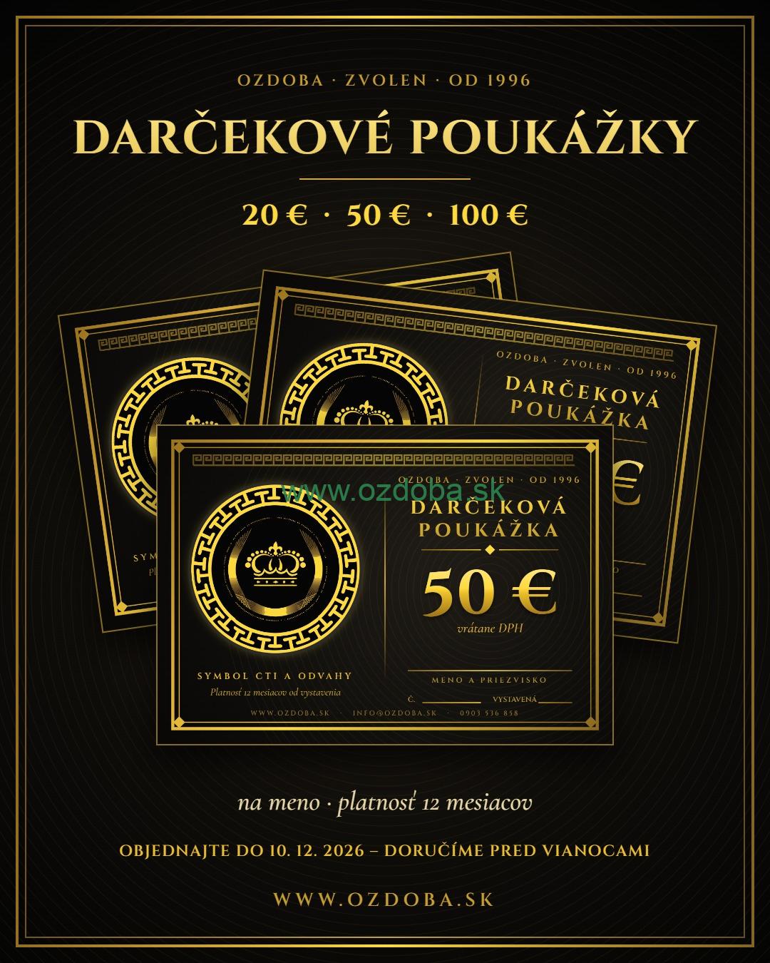 DARČEKOVÁ POUKÁŽKA 50 €