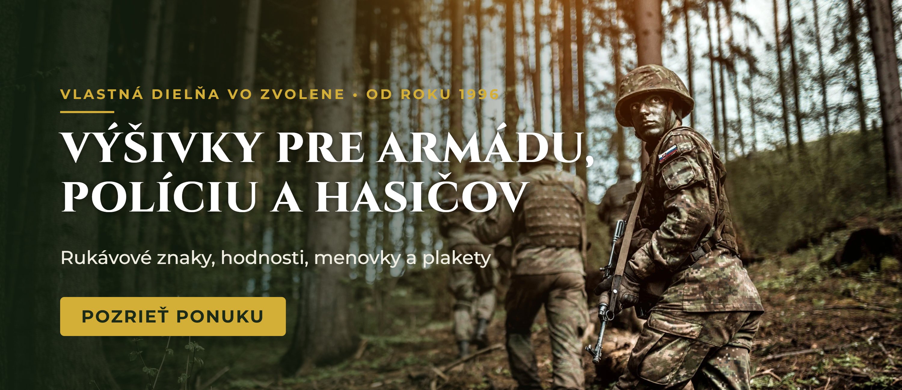 Výšivky pre armádu, políciu a hasičov – OZDOBA Zvolen